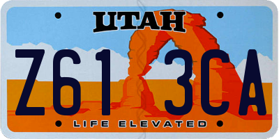 UT license plate Z613CA