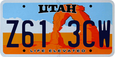 UT license plate Z613CW