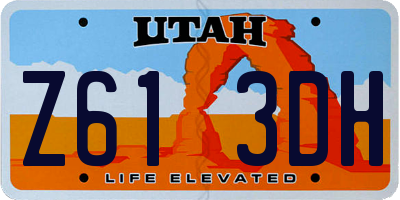 UT license plate Z613DH