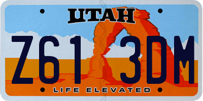 UT license plate Z613DM