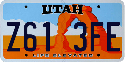 UT license plate Z613FE
