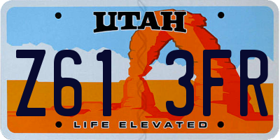 UT license plate Z613FR