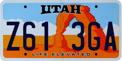 UT license plate Z613GA