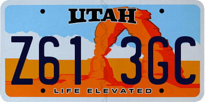 UT license plate Z613GC
