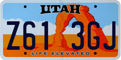 UT license plate Z613GJ