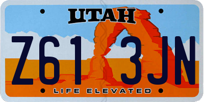 UT license plate Z613JN