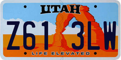 UT license plate Z613LW