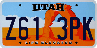 UT license plate Z613PK