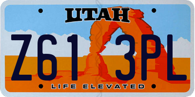 UT license plate Z613PL