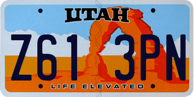 UT license plate Z613PN
