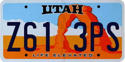 UT license plate Z613PS