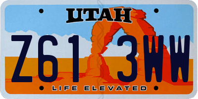 UT license plate Z613WW