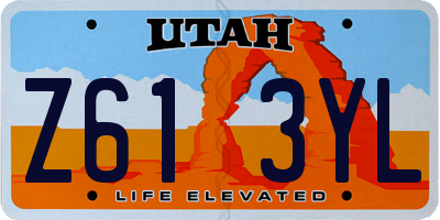UT license plate Z613YL
