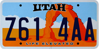 UT license plate Z614AA