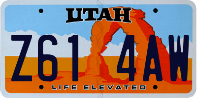 UT license plate Z614AW