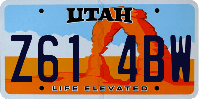 UT license plate Z614BW