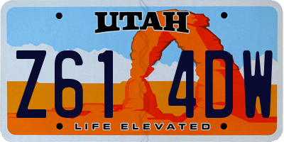 UT license plate Z614DW