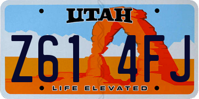 UT license plate Z614FJ