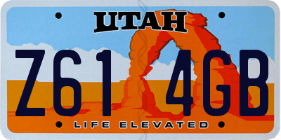 UT license plate Z614GB