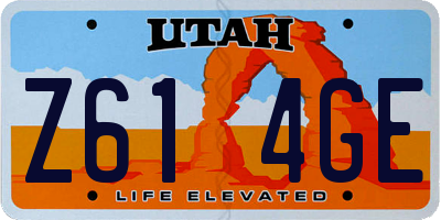 UT license plate Z614GE