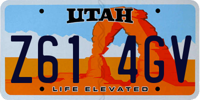 UT license plate Z614GV