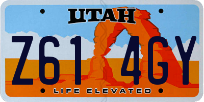 UT license plate Z614GY