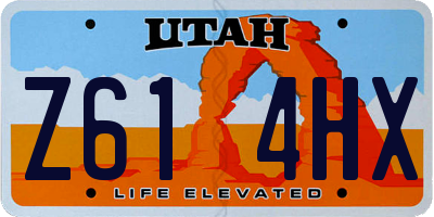 UT license plate Z614HX
