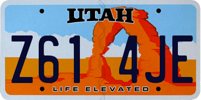 UT license plate Z614JE