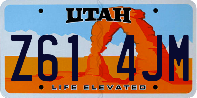 UT license plate Z614JM