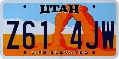 UT license plate Z614JW
