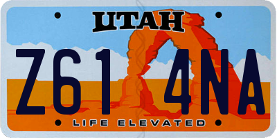 UT license plate Z614NA