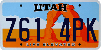 UT license plate Z614PK