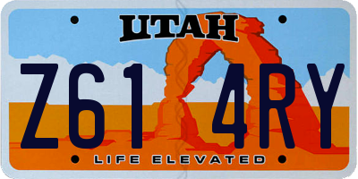 UT license plate Z614RY