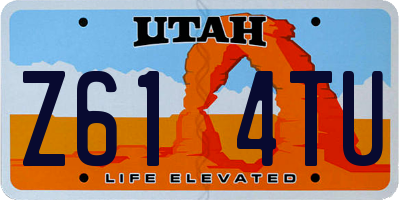 UT license plate Z614TU
