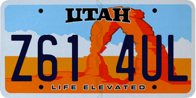 UT license plate Z614UL