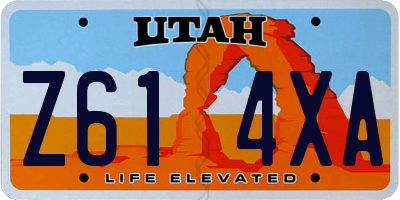 UT license plate Z614XA