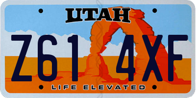 UT license plate Z614XF