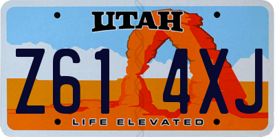 UT license plate Z614XJ