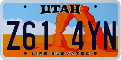 UT license plate Z614YN