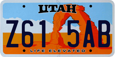 UT license plate Z615AB