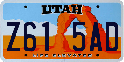 UT license plate Z615AD
