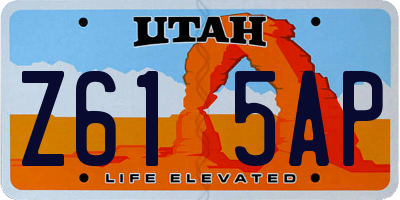 UT license plate Z615AP