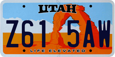 UT license plate Z615AW