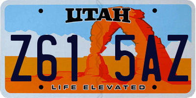 UT license plate Z615AZ
