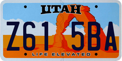 UT license plate Z615BA