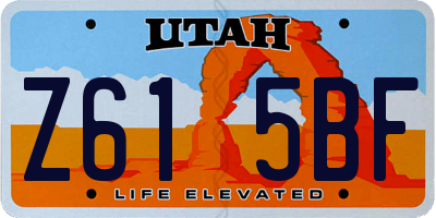 UT license plate Z615BF