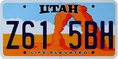 UT license plate Z615BH