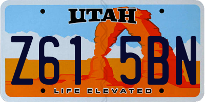 UT license plate Z615BN