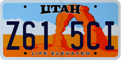 UT license plate Z615CI