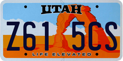 UT license plate Z615CS